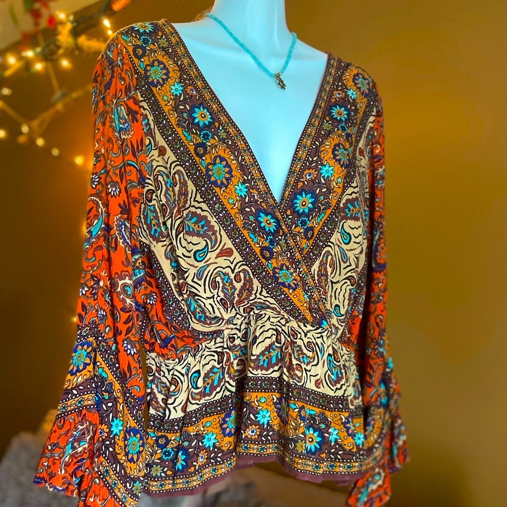 NWT Free People Blouse & Fossil Necklace